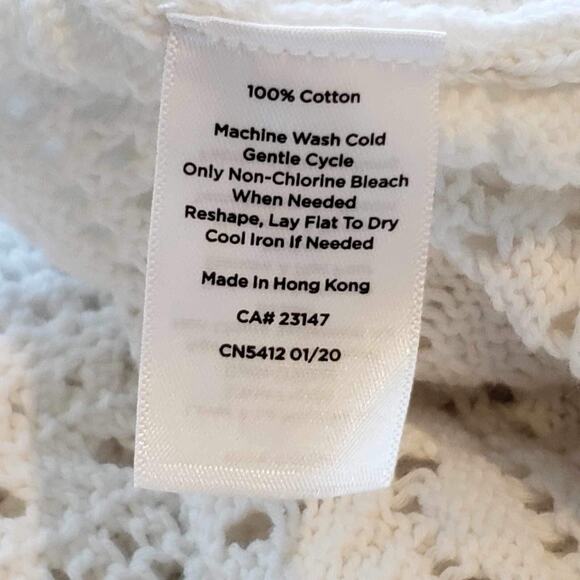 Talbots Sweater Plus Size 2X Open Knit Pullover White Cotton Resort Wear - Picture 7 of 8